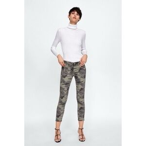NWT Zara Camouflage Ankle Crop Skinny Jeans Mid Rise 6